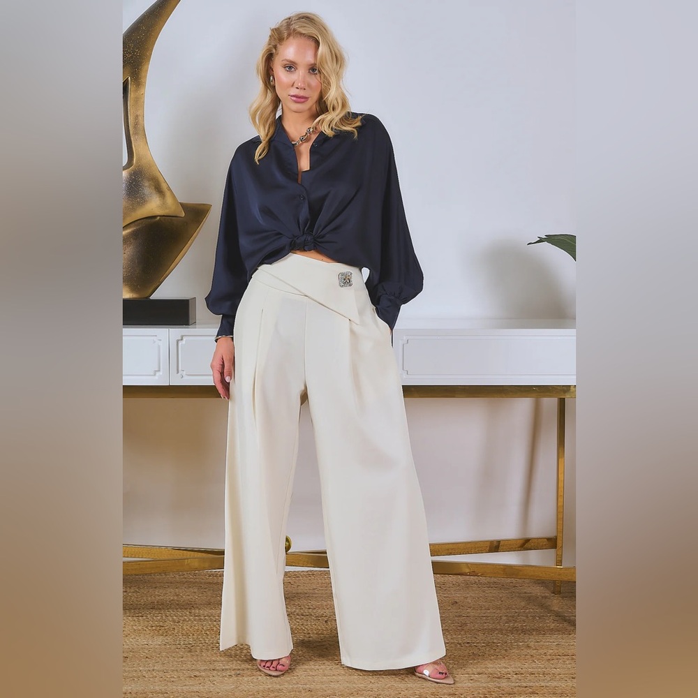 CREAM Rhinestone Detail Dressy Pants